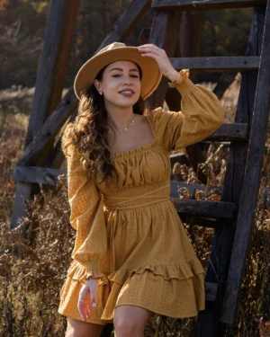 Sukienka MELANIA mustard